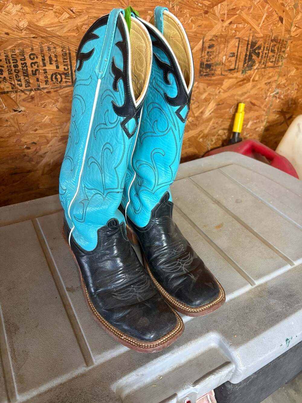 Anderson Bean Women's Cowboy boot teal and black
